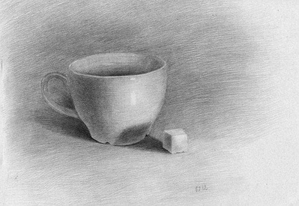 Натюрморт карандашом несложный