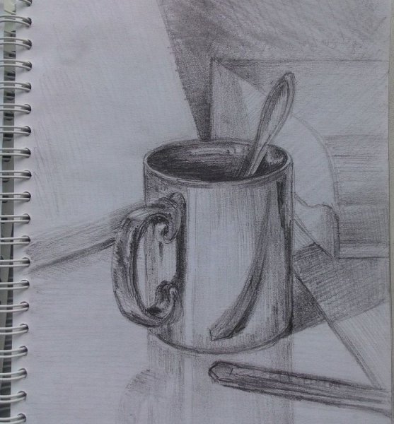 Рисунок кружки карандашом