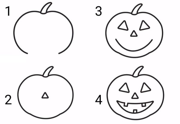 Рисование овощей тыква