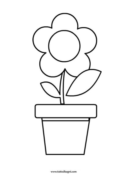 Цветочки в горшочке раскраска для детей