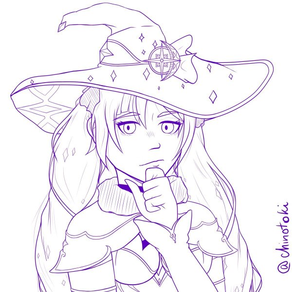 Геншин арт набросок