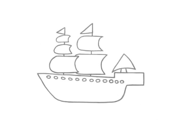 Поэтапное рисование корабля
