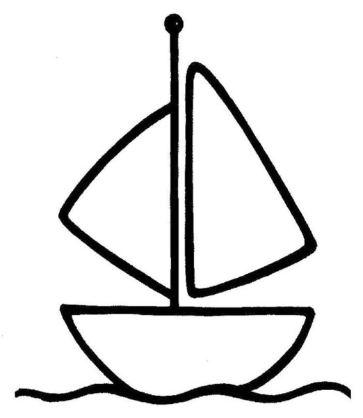 Трафарет парусника для детей