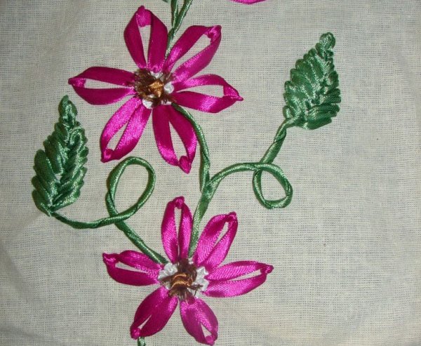 Вышивка лентами простые