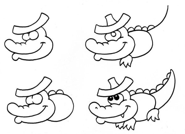 Нарисовать крокодила