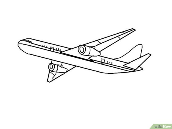 Легкий рисунок самолета для срисовки