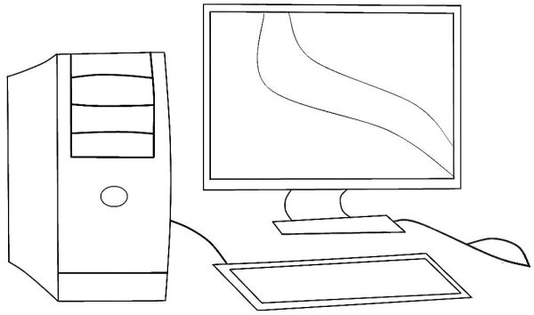 Компьютер рисунок карандашом
