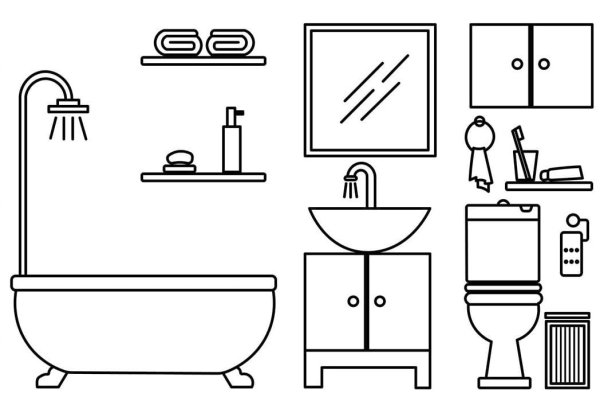 Ванна рисунок карандашом