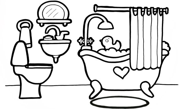 Раскраска ванная комната