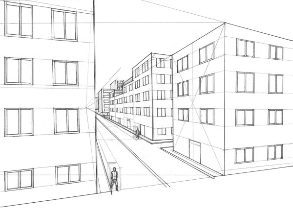 Перспектива многоэтажного дома