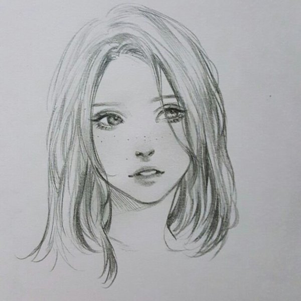 Лицо девушки рисунок