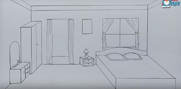 Нарисовать интерьер комнаты