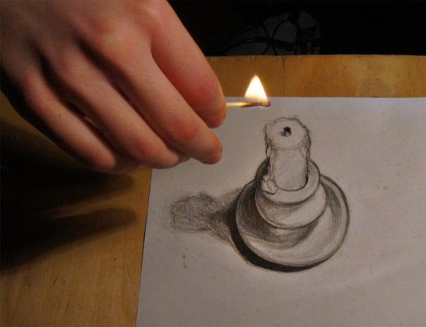 Свечка простым карандашом