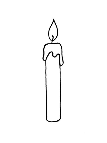 Рисование подсвечника со свечой
