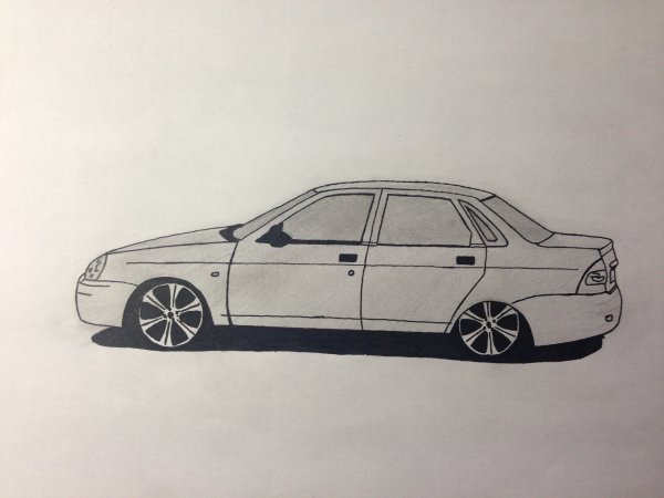 Приора сбоку рисунок