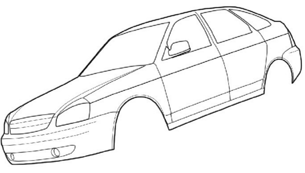 Лада Приора спереди раскраска