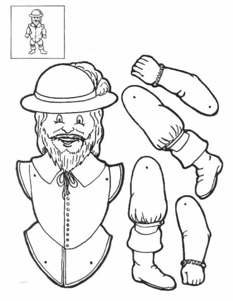 Марионетка раскраска