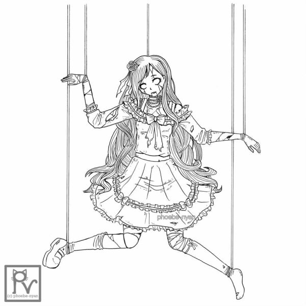 Раскраска кукла марионетка