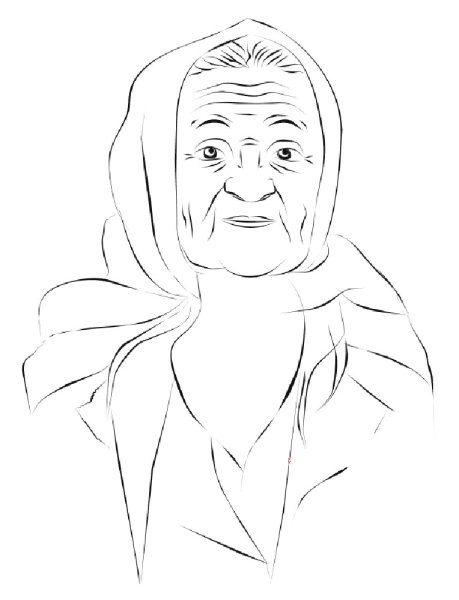 Раскраска бабушка