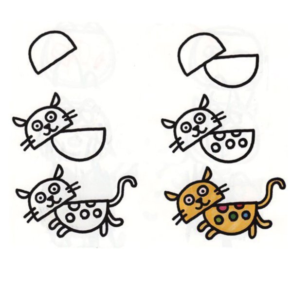 Кошка раскраска для детей