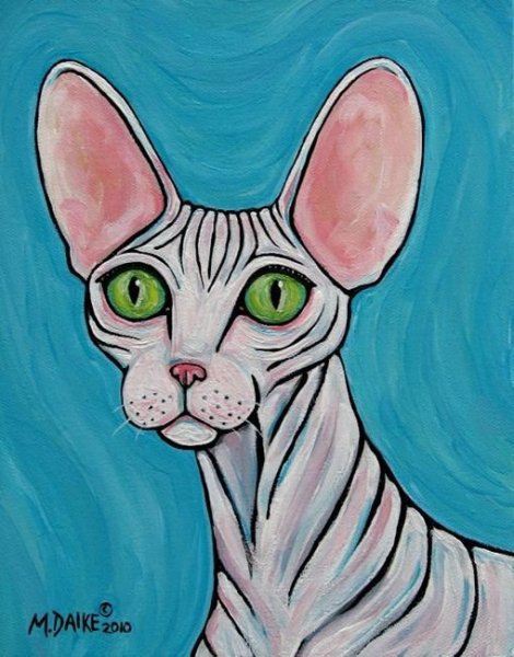 Нарисовать кошку сфинкс