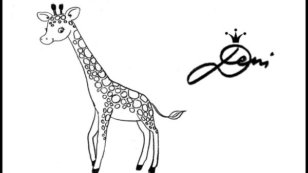 Жираф рисунок карандашом