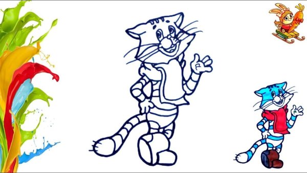 Дядя Федор и кот Матроскин раскраска