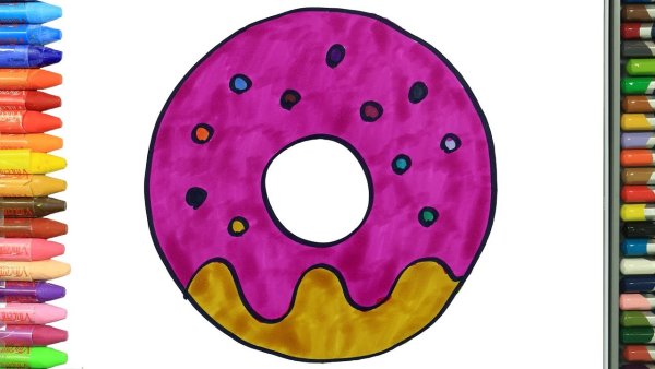 Поэтапное рисование пончика