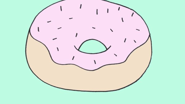 Как нарисовать пончик поэтапно