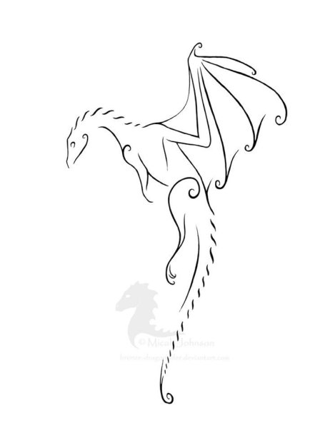 Дракончик карандашом для детей