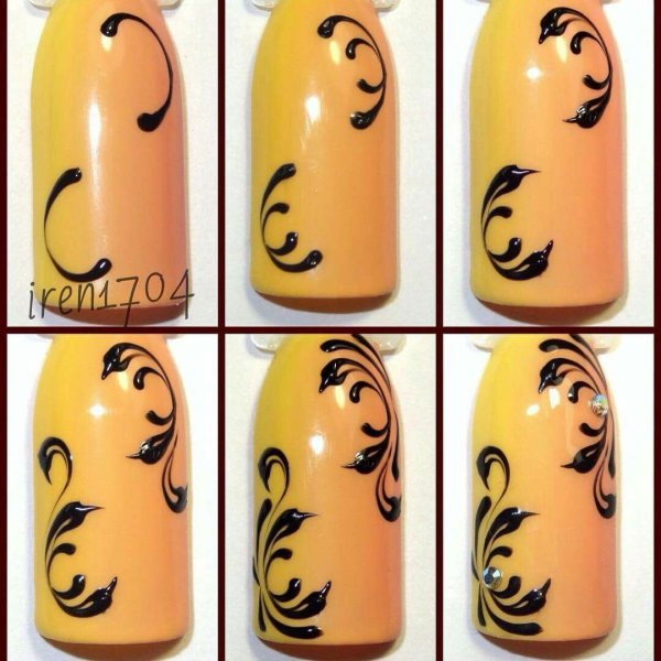 Трафарет вензеля для маникюра