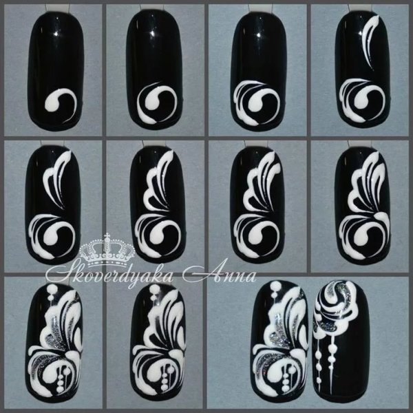 Трафарет вензеля для маникюра