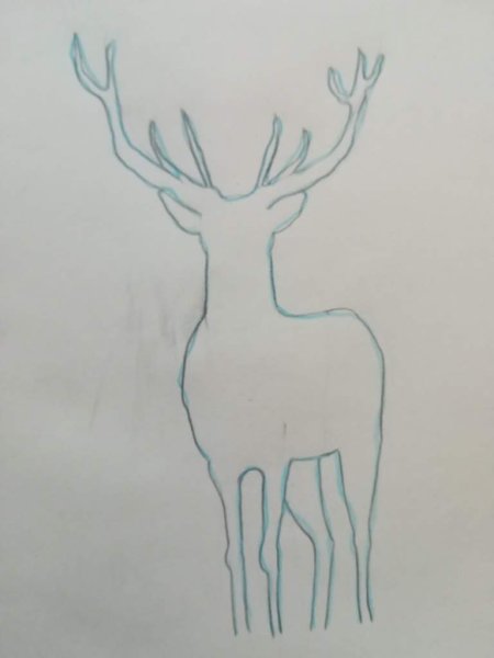 Олень скетч