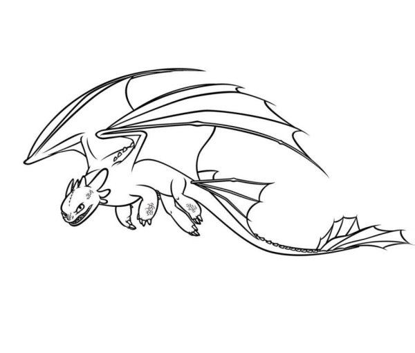 Поэтапное рисование дракона Беззубика