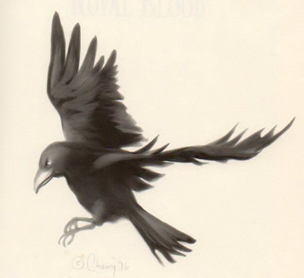 Набросок ворона в полете