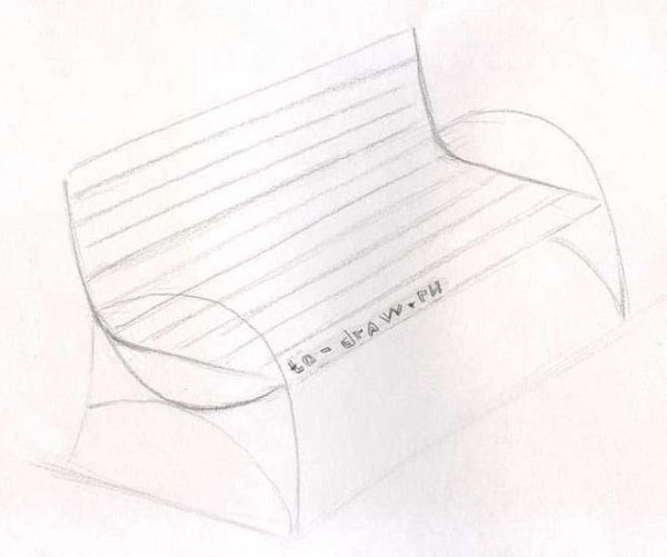 Скамейка рисунок карандашом