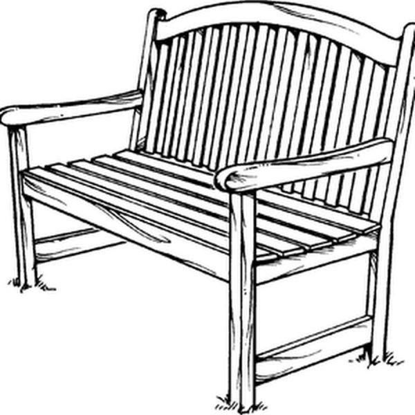 Лавочка вид сбоку карандаш