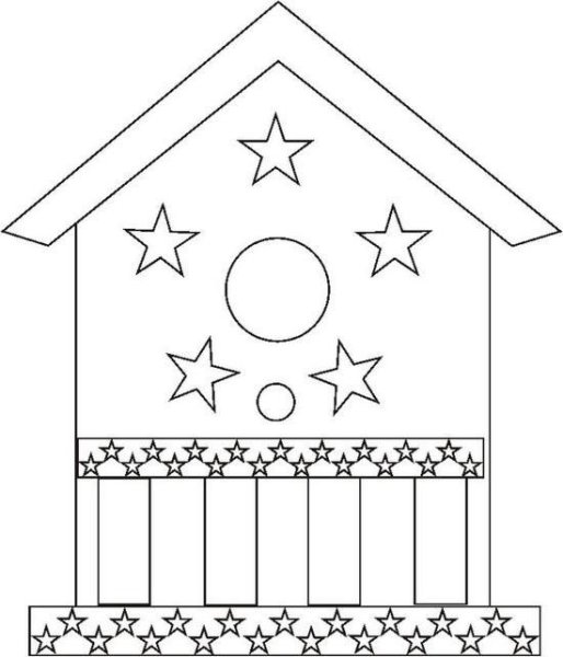 Скворечник раскраска для детей