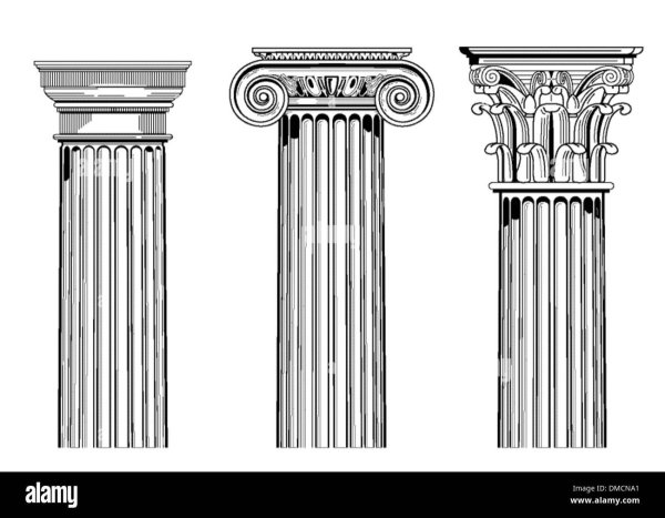 Колонна Ионического ордера вектор