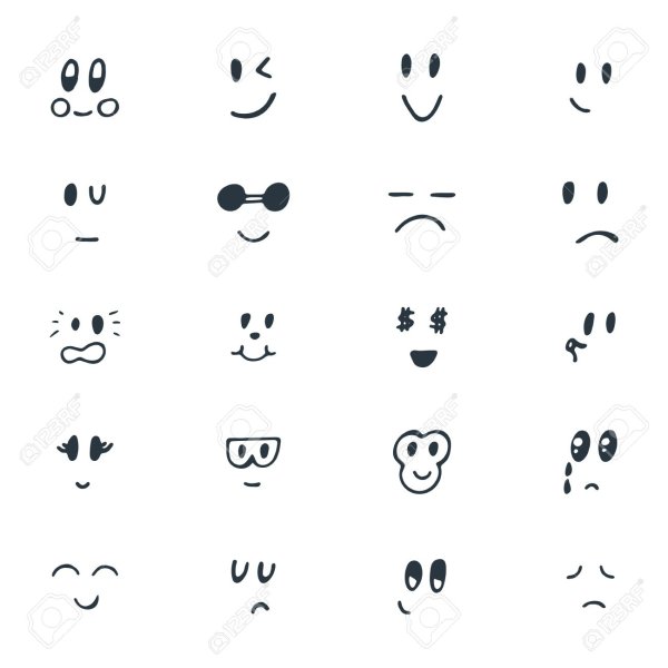 Рожицы на бумаге