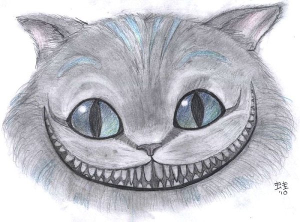 Как нарисовать Чеширского кота из Алисы в стране чудес карандашом