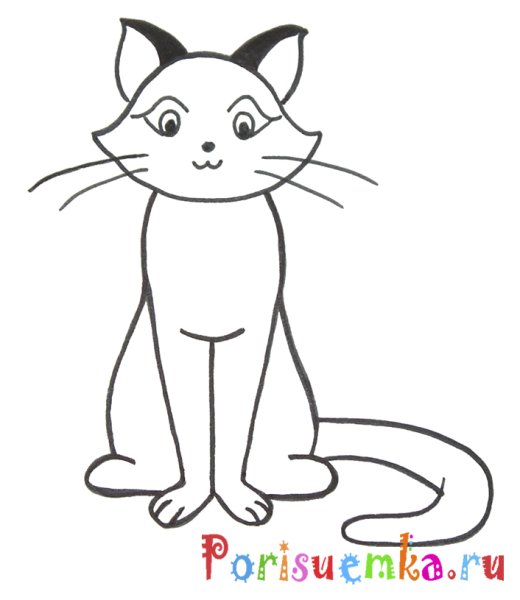 Рисунок кошки для срисовки легкие