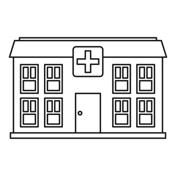 Раскраска больница дом для детей
