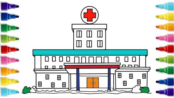 Здание школы раскраска для детей