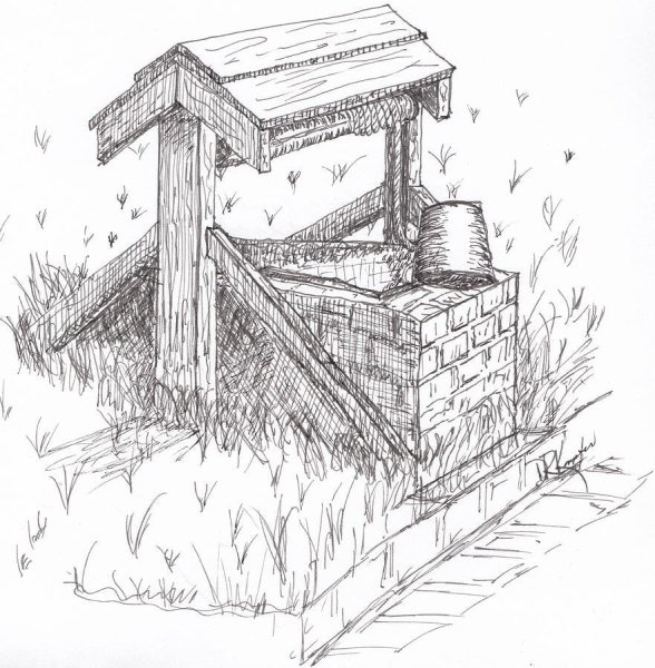 Колодец раскраска для детей