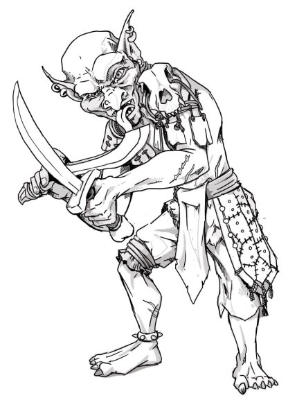 Лицо орка карандашом