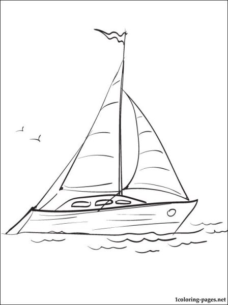 Яхта раскраска