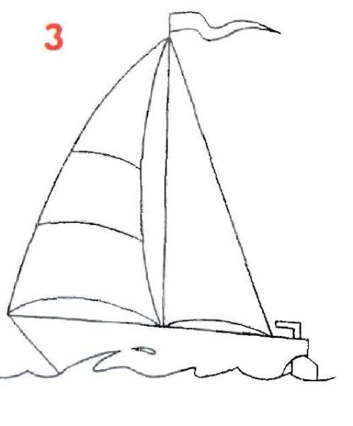 Яхта рисунок карандашом