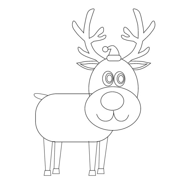 Новогодний олень рисунок