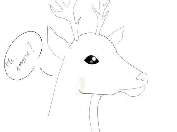 Олень раскраска мультяшный